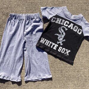 Chicago White Sox baseball MLB Handmade upcycled t-shirt pajama set size 2t